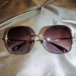 Marc by Marc Jacobs Sunglasses with Case, Gold/Tan